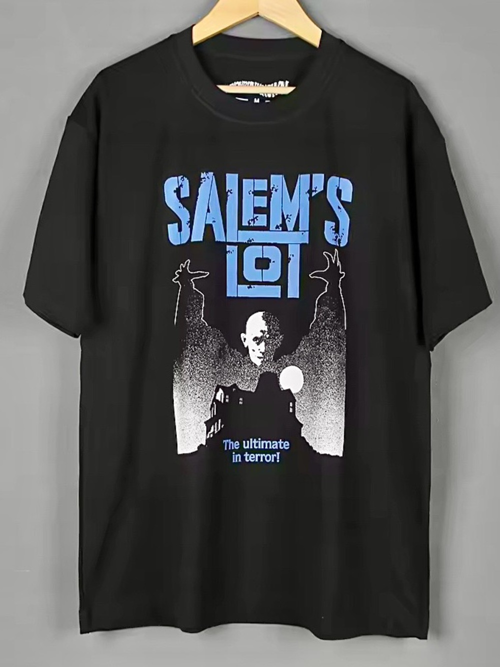 Stephen King 1970s/1980s  cult classic Salems Lot heavy cotton tee. Faded Blk
